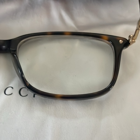 Gucci GG01120A 002 Havana/gold unisex rectangular eyeglasses w/ case & cloth - Picture 6 of 16